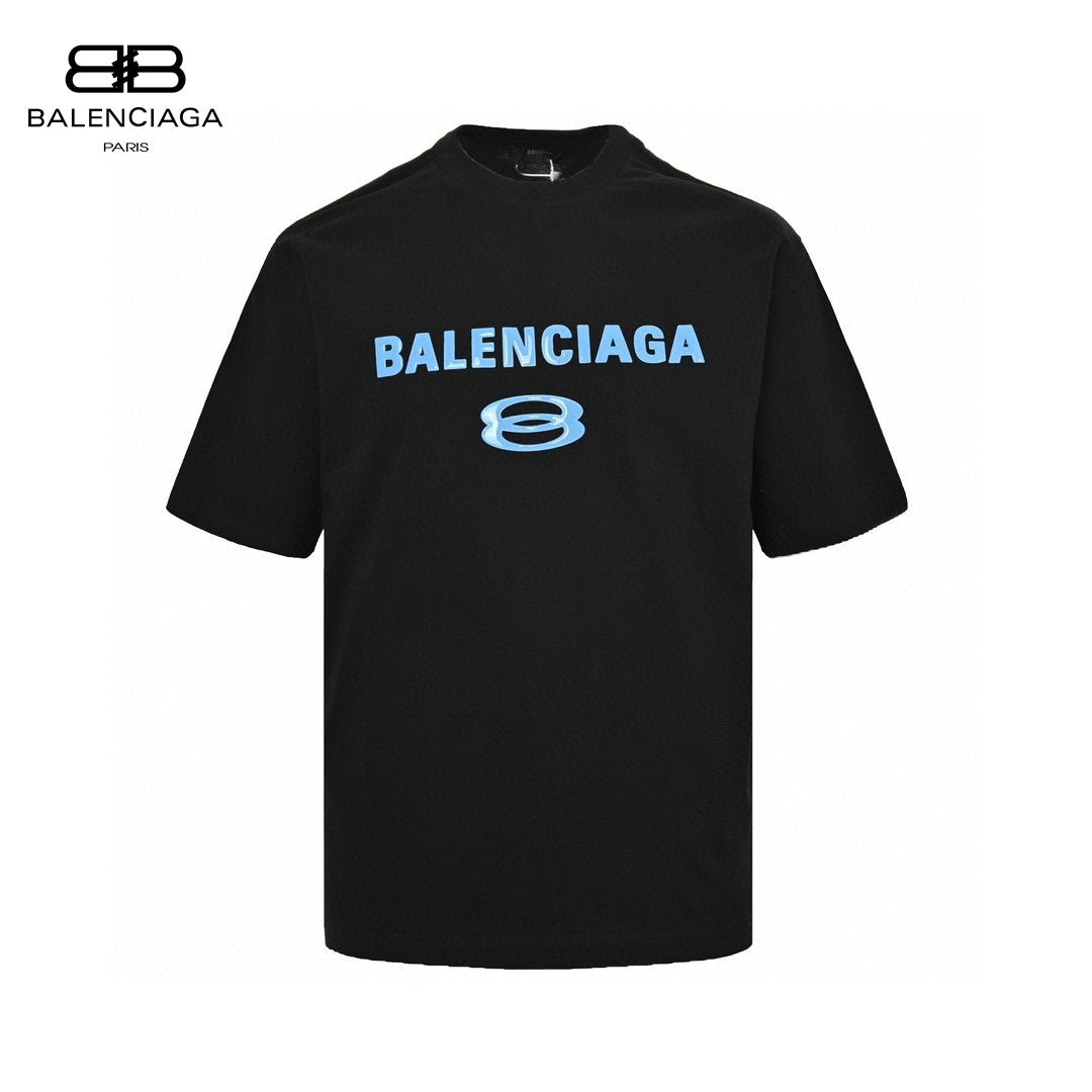 T-shirt Balenciaga à logo bleu (noir)