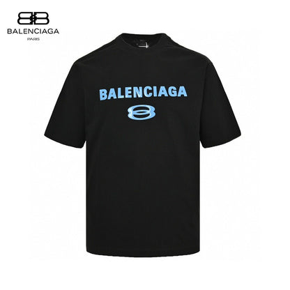 T-shirt Balenciaga à logo bleu (noir)