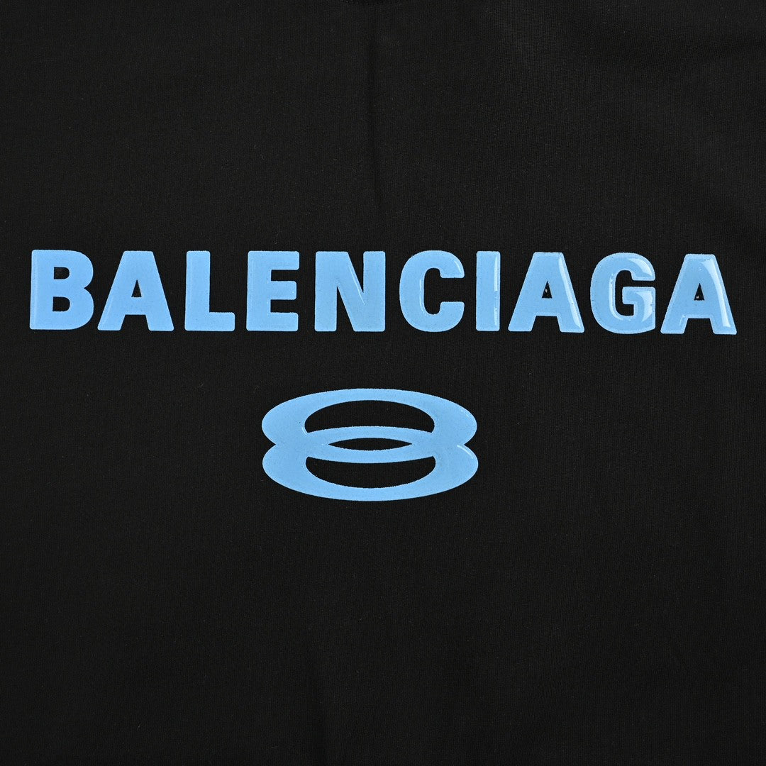 T-shirt Balenciaga à logo bleu (noir)