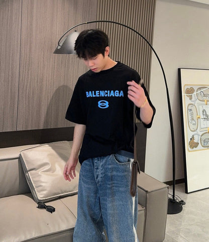 T-shirt Balenciaga à logo bleu (noir)