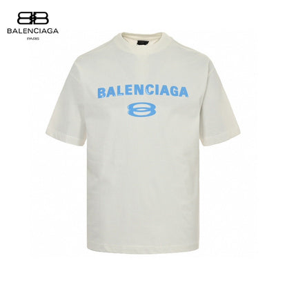 T-shirt Balenciaga à logo bleu (blanc)