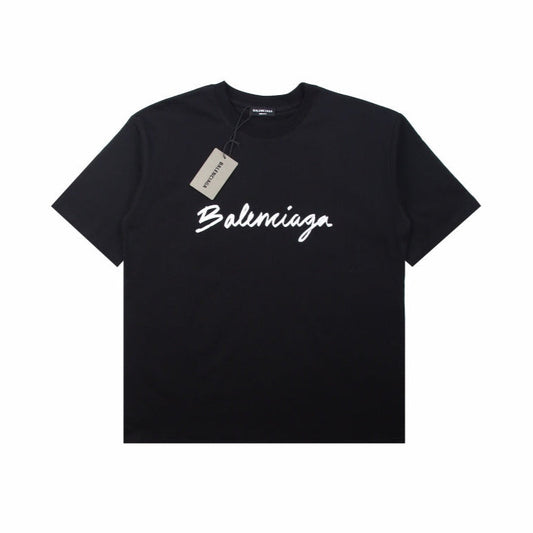 T-shirt noir Balenciaga à logo calligraphique
