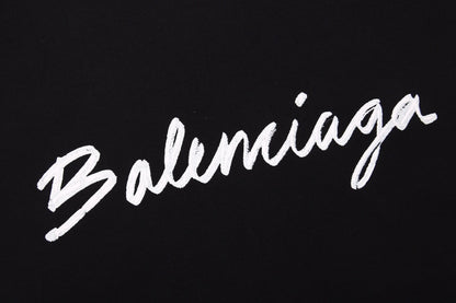 T-shirt noir Balenciaga à logo calligraphique