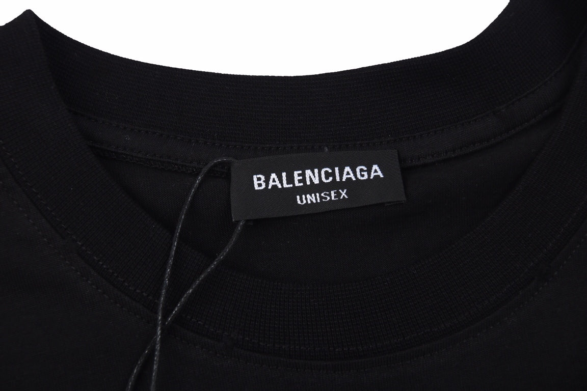 T-shirt noir Balenciaga à logo calligraphique