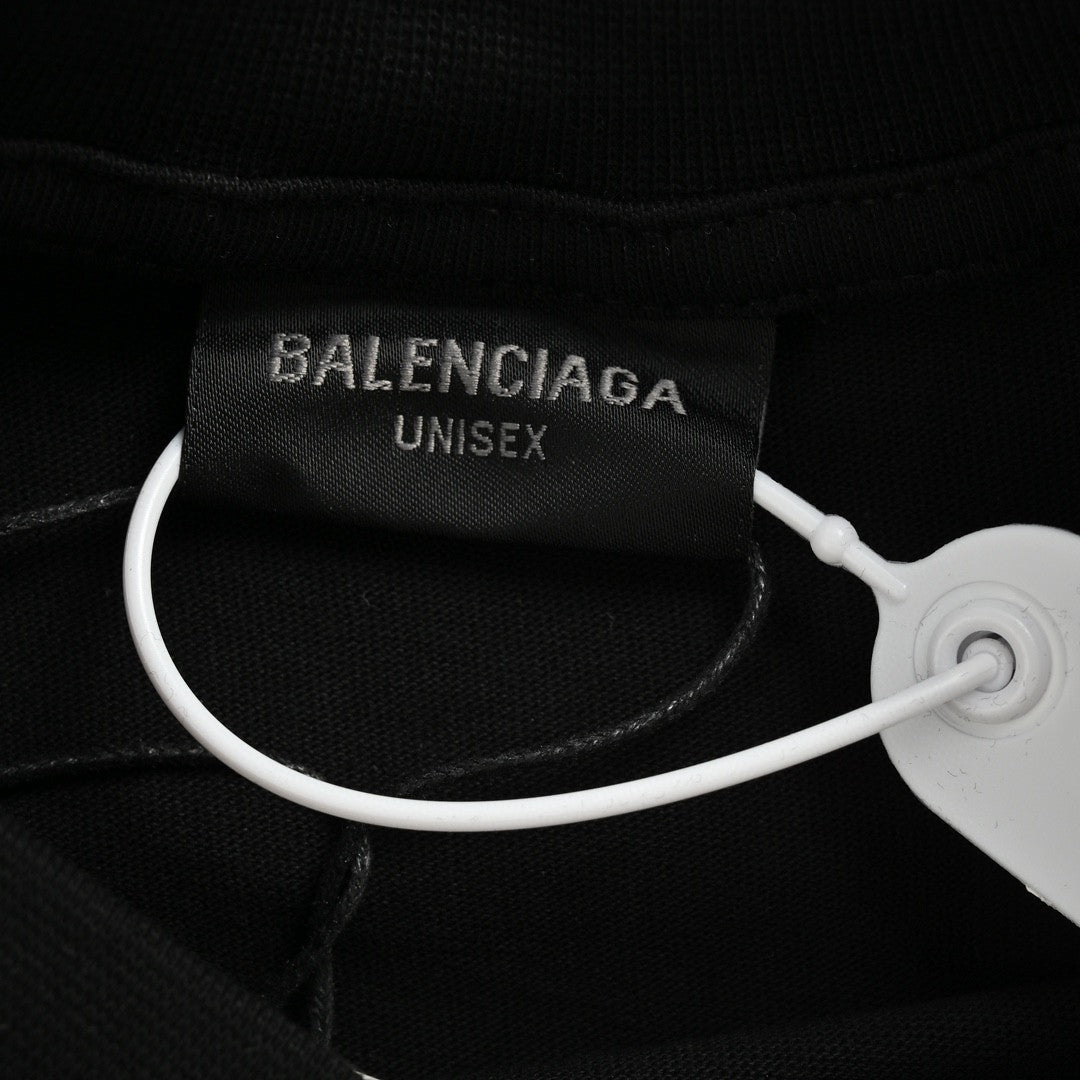 T-shirt Balenciaga à logo « BB » craquelé (noir)