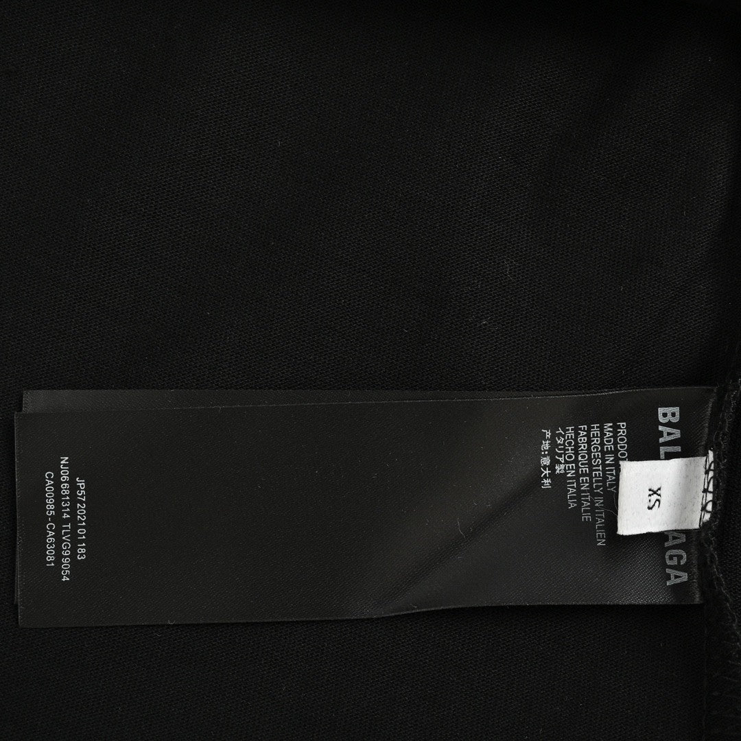 T-shirt Balenciaga à logo « BB » craquelé (noir)