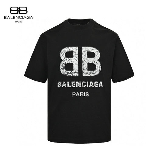 T-shirt Balenciaga à logo craquelé (noir)