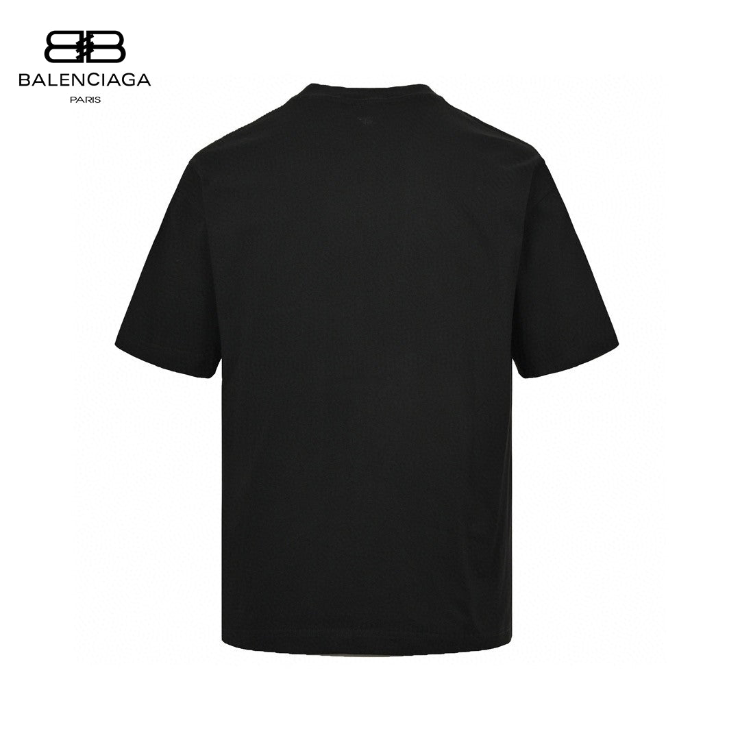 T-shirt Balenciaga à logo craquelé (noir)