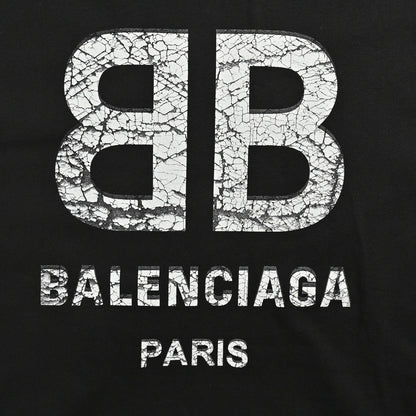 T-shirt Balenciaga à logo craquelé (noir)