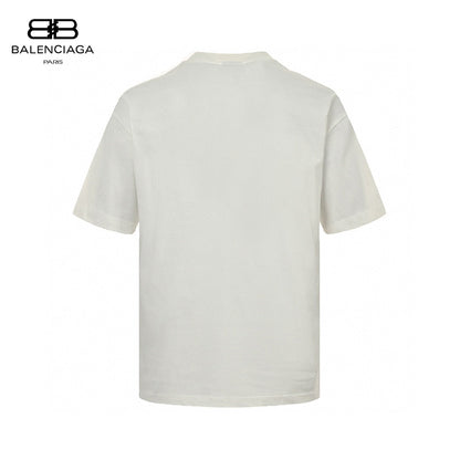 T-shirt Balenciaga à logo craquelé (blanc)