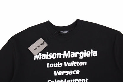 T-shirt noir Balenciaga avec noms de designers