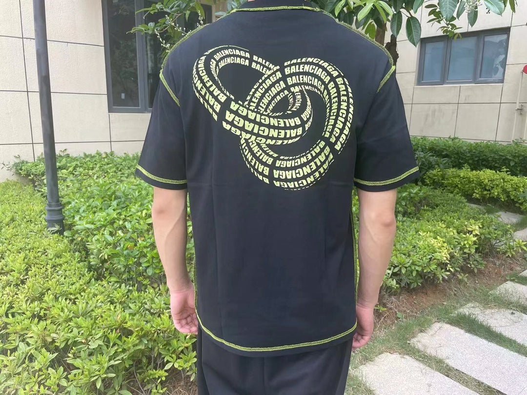 T-shirt Balenciaga Digital Age Logo - Noir