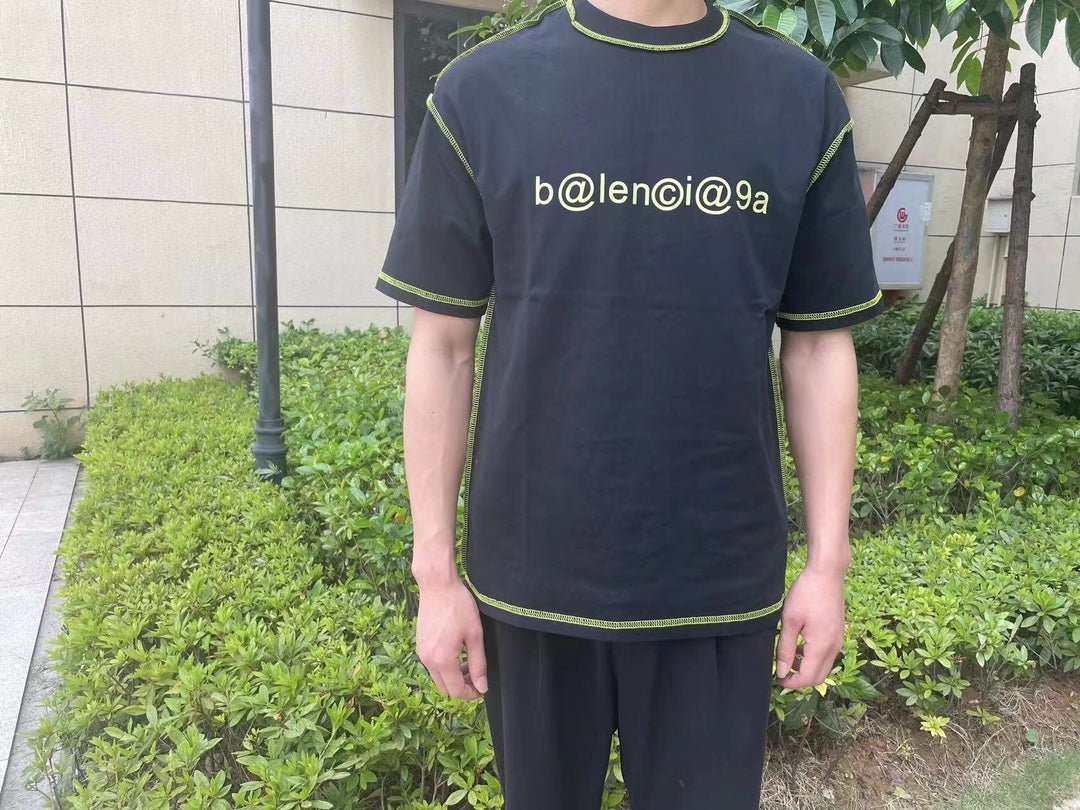 T-shirt Balenciaga Digital Age Logo - Noir