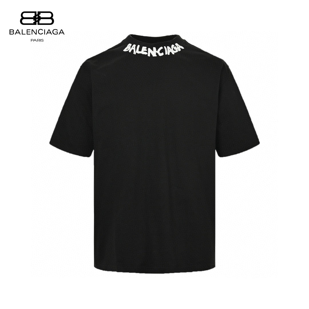 T-shirt Balenciaga à logo déformé (noir)