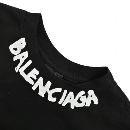 T-shirt Balenciaga à logo déformé (noir)