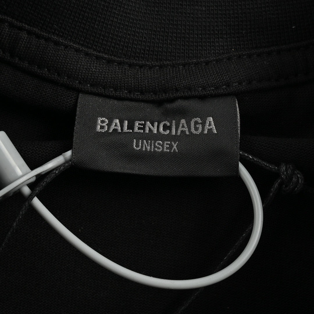 T-shirt Balenciaga à logo déformé (noir)