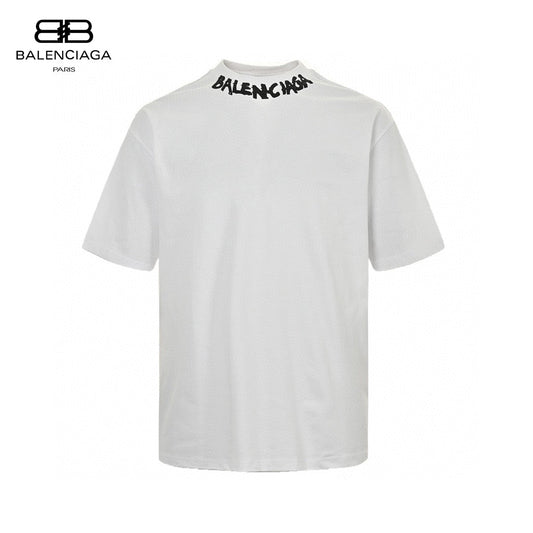 T-shirt Balenciaga à logo déformé (blanc)