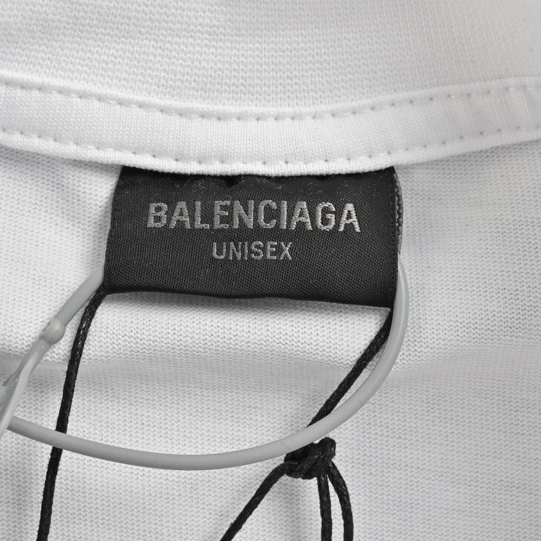 T-shirt Balenciaga à logo déformé (blanc)