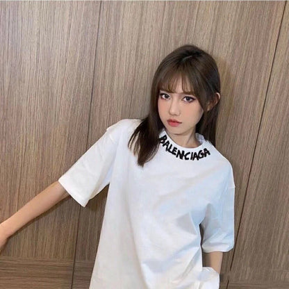 T-shirt Balenciaga à logo déformé (blanc)