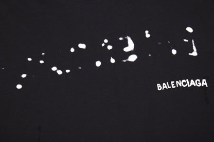 T-shirt Balenciaga à logo vieilli noir