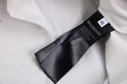 T-SHIRT BALENCIAGA À LOGO VIEILLI BLANC GRIS