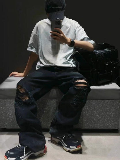 T-SHIRT BALENCIAGA À LOGO VIEILLI BLANC GRIS