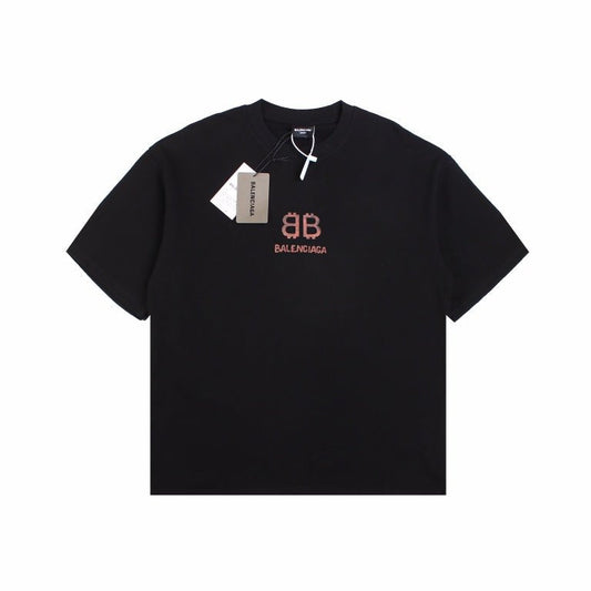 T-shirt Balenciaga à double logo B noir