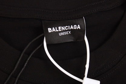 T-shirt Balenciaga à double logo B noir