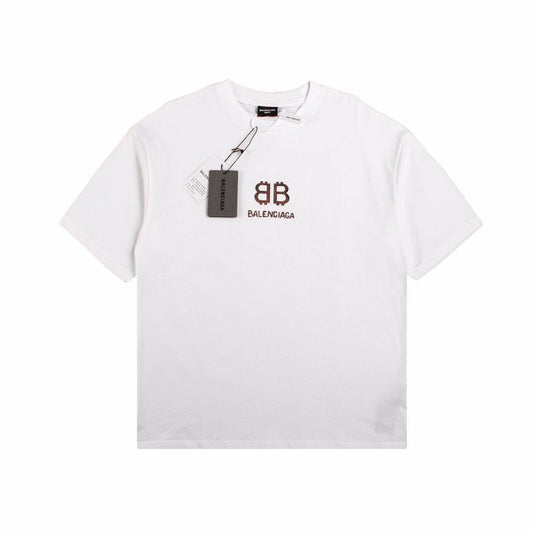 T-SHIRT BLANC BALENCIAGA À DOUBLE B LOGO