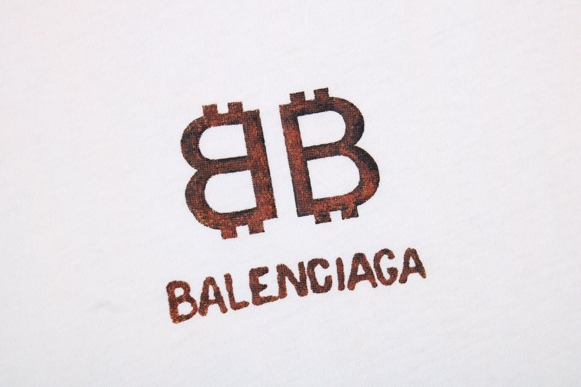 T-SHIRT BLANC BALENCIAGA À DOUBLE B LOGO