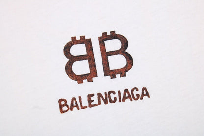 T-SHIRT BLANC BALENCIAGA À DOUBLE B LOGO