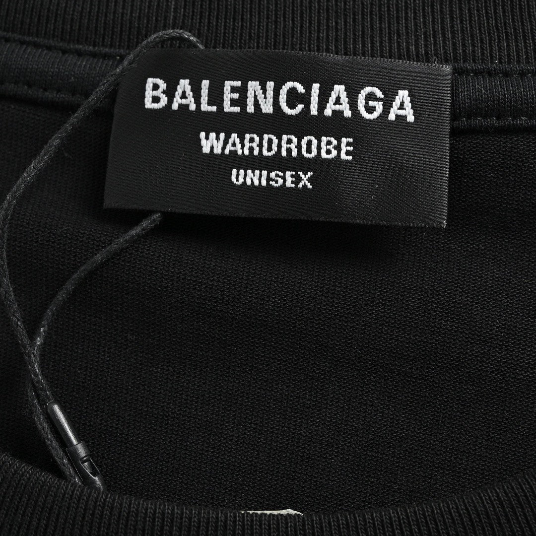 T-shirt Balenciaga avec logo brodé (noir)