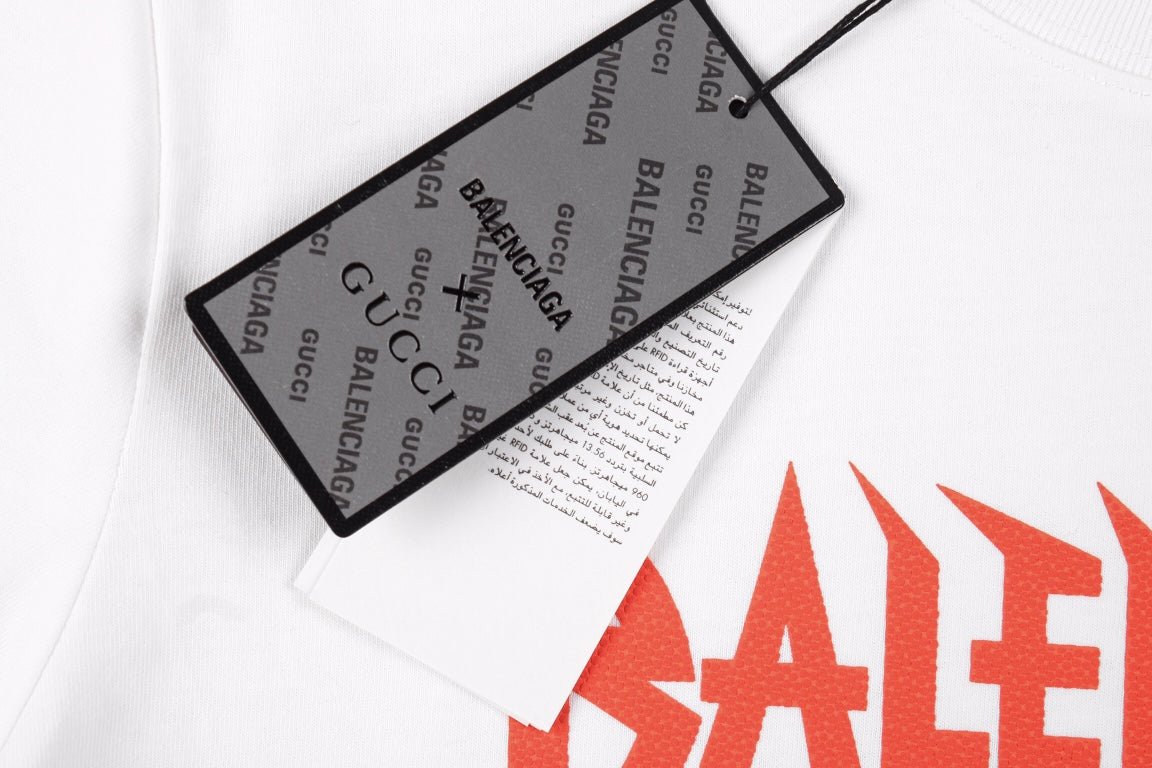 T-shirt Balenciaga à logo gothique - Blanc