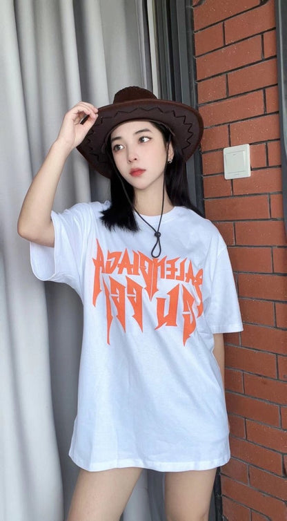 T-shirt Balenciaga à logo gothique - Blanc