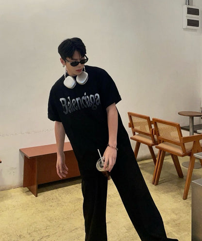 T-shirt Balenciaga à logo dégradé (noir)