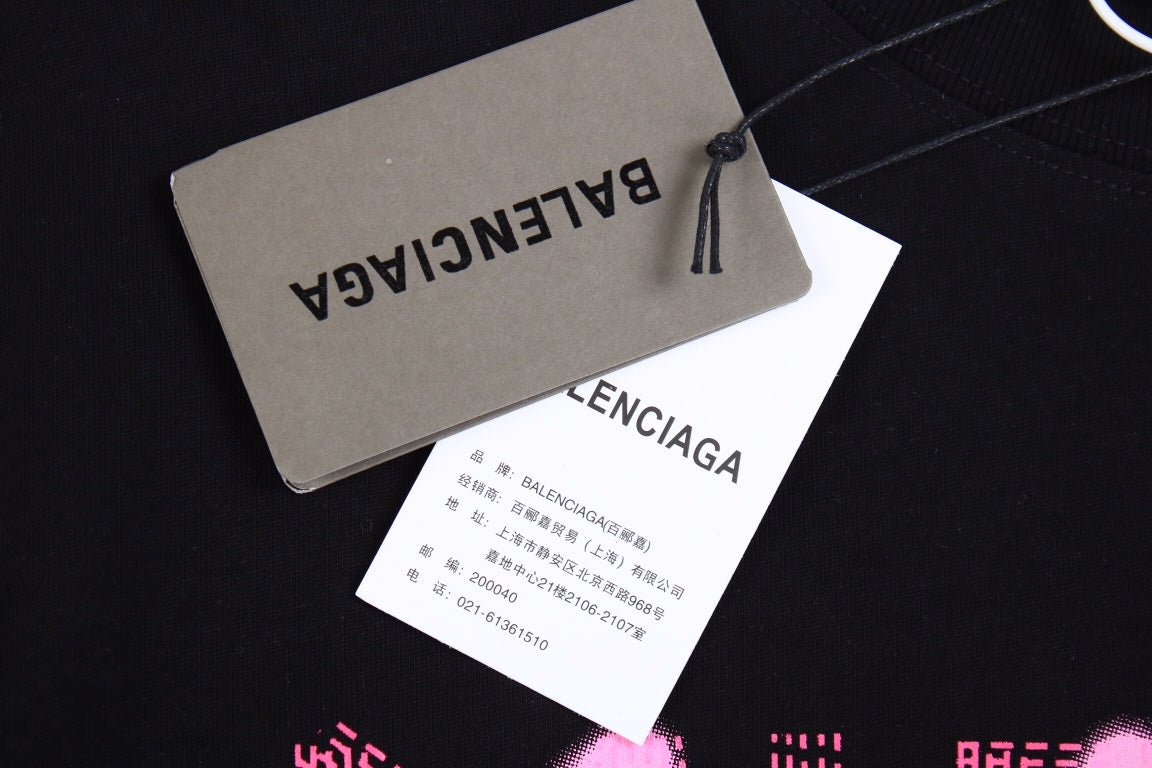 T-SHIRT BALENCIAGA LOGO GRAFFITI NOIR