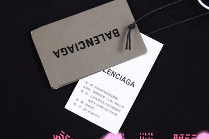 T-SHIRT BALENCIAGA LOGO GRAFFITI NOIR