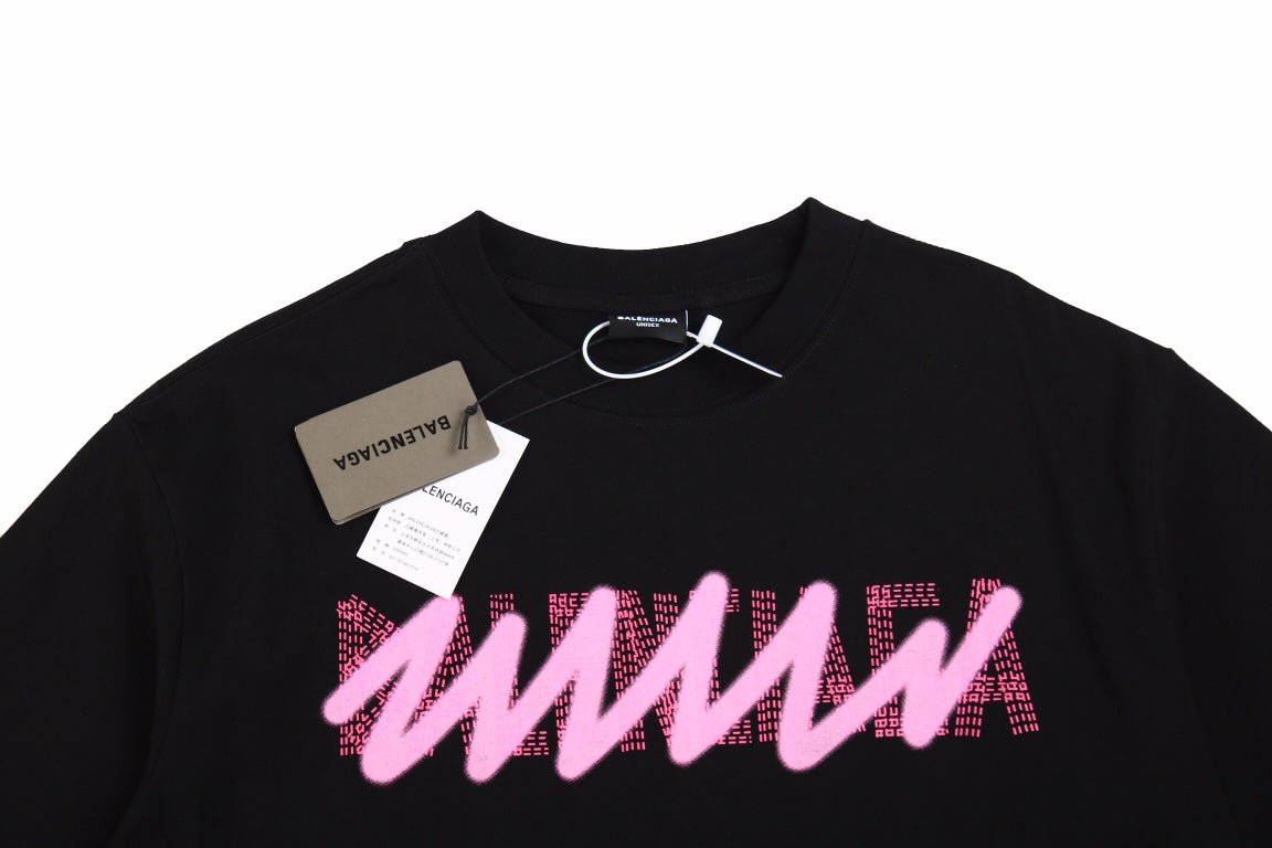T-SHIRT BALENCIAGA LOGO GRAFFITI NOIR