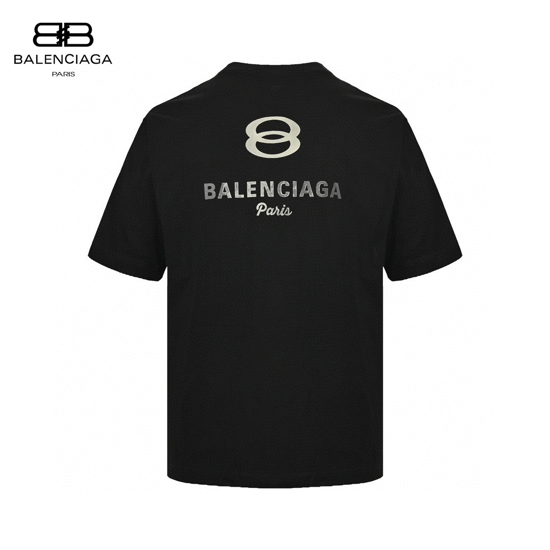 T-shirt Balenciaga gris à logo (noir)