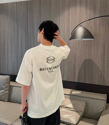 T-shirt Balenciaga gris à logo (blanc)