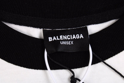 T-shirt Balenciaga imprimé logo noir et blanc