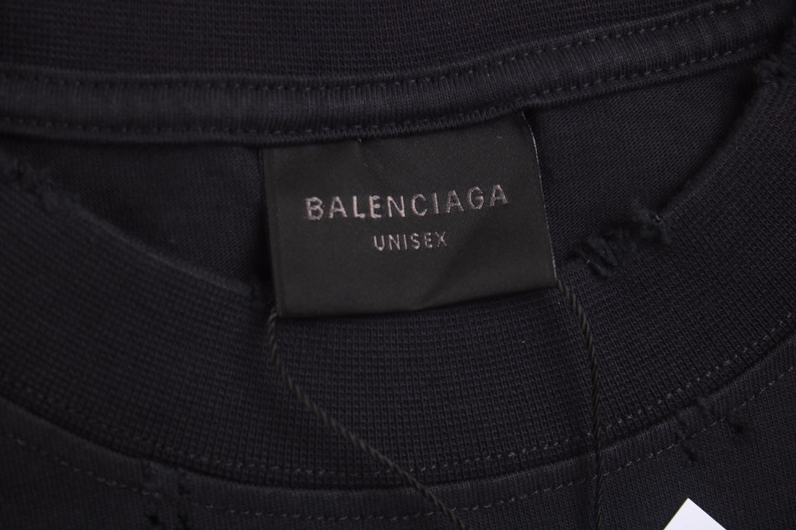 T-SHIRT BALENCIAGA LOGO NOIR JAUNE