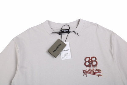T-SHIRT BALENCIAGA LOGO GRIS