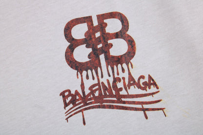 T-SHIRT BALENCIAGA LOGO GRIS