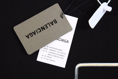 T-shirt Balenciaga à motif métallique noir