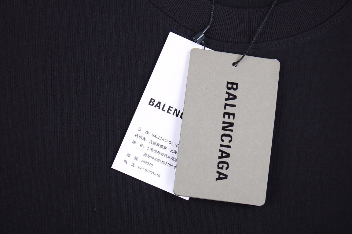 T-shirt Balenciaga minimaliste noir