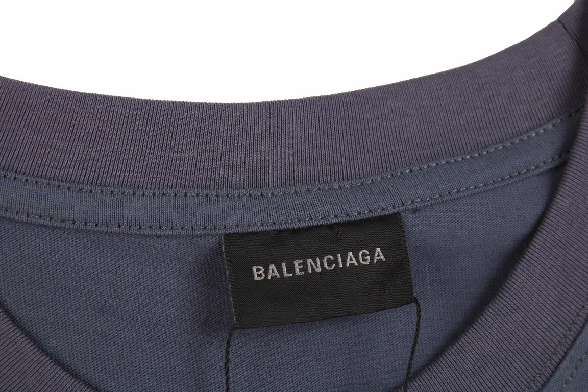 T-SHIRT MINIMALISTE BALENCIAGA BLEU