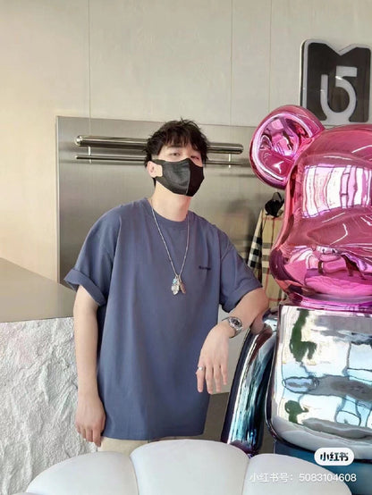 T-SHIRT MINIMALISTE BALENCIAGA BLEU