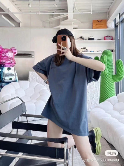 T-SHIRT MINIMALISTE BALENCIAGA BLEU