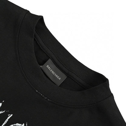 T-shirt noir Balenciaga à logos multiples